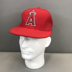 Los Angeles Angels ANA MLB Authentic New Era 59FIFTY Fitted Cap Size 7 Red Hat